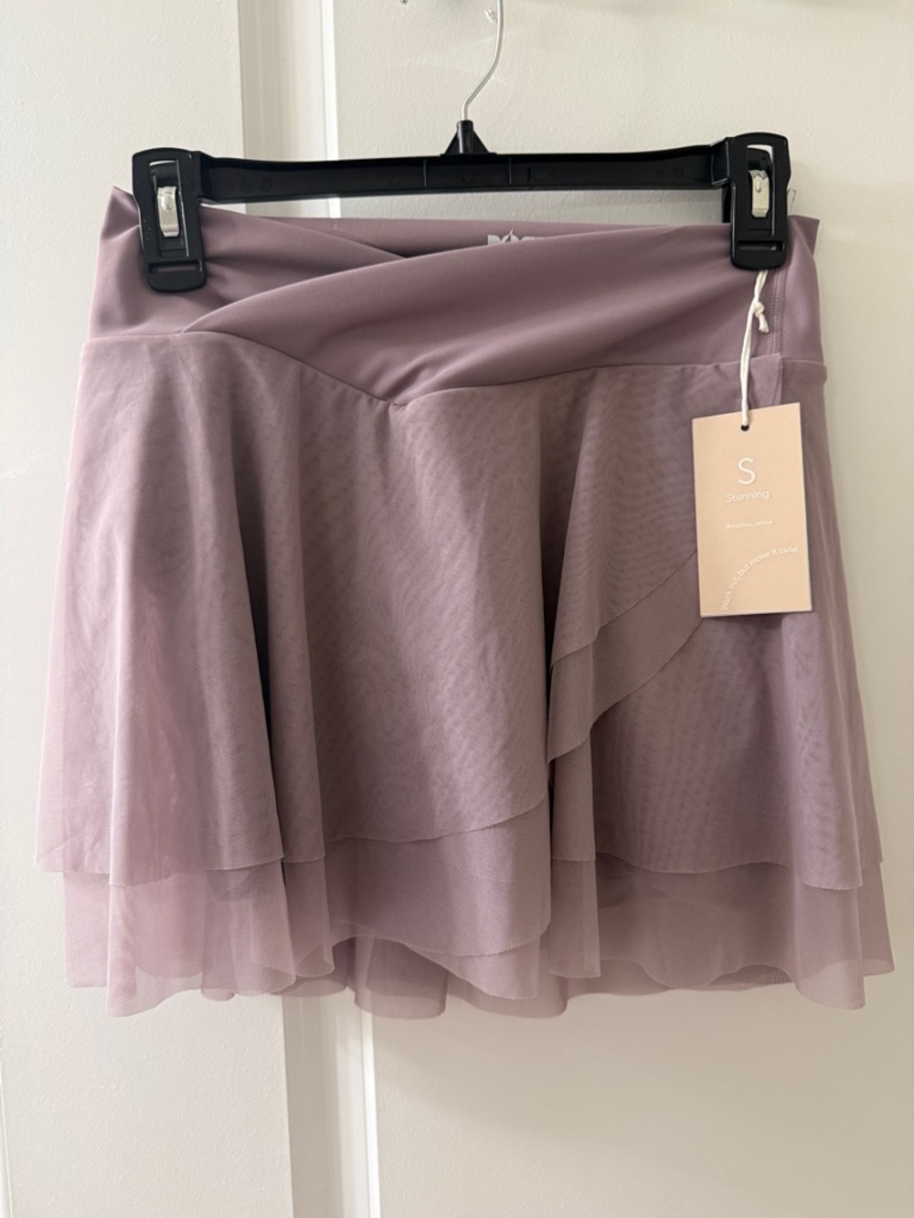 POPFLEX Dusty Mauve Layered Mini Skirt